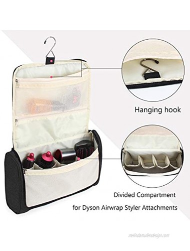 Teamoy Travel Storage Bag Compatible with Dyson Airwrap Styler Portable Travel Organizer for Airwrap Styler and Attachments Black