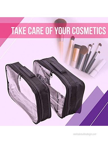 Ver Beauty Soft Sided Professional Nylon Cosmetic Organizer for Makeup Artist Tools With 4 Clear Waterproof Pouches Black Nylon