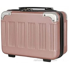 zmgmsmh 14inch Small Hard Shell Cosmetic Case Travel Hand Luggage Portable Carrying Makeup Case Suitcase