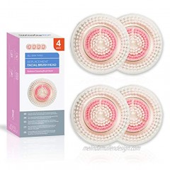 Brushmo Replacement Facial Cleansing Brush Heads compatible with Radiance Cleanse Brush Head 4 pk