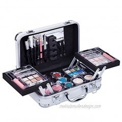 Maúve Carry All Trunk Train Case with Makeup and Reusable Black & White Aluminum Case WHITE