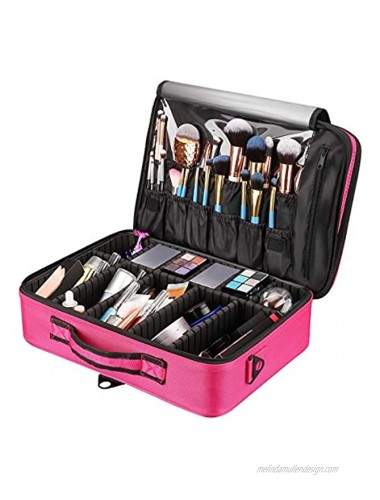 Royal Brands Travel Makeup Organizer Case Hobby Organizer Professional Cosmetic Makeup Bag Organizer Accessories Case Tools Medium 13.5x4x9 Pink