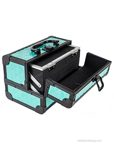 SHANY Mini Makeup Train Case With Mirror Turquoise
