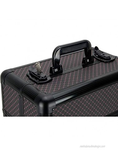 Ver Beauty 4-tiers Extendable Trays Professional Cosmetic Makeup Train Case Organizer Travel Dividers Vk3403 Black Diamond VP006-81