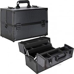 Ver Beauty 4-tiers extendable trays professional cosmetic makeup train case organizer travel dividers vp005 Black Dot VP005-72