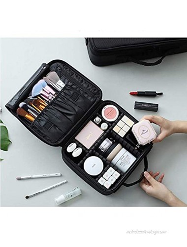 YZEECOL Travel Cosmetic Case Makeup Case Small Size Storage Bag Train Organizer Portable Case Black