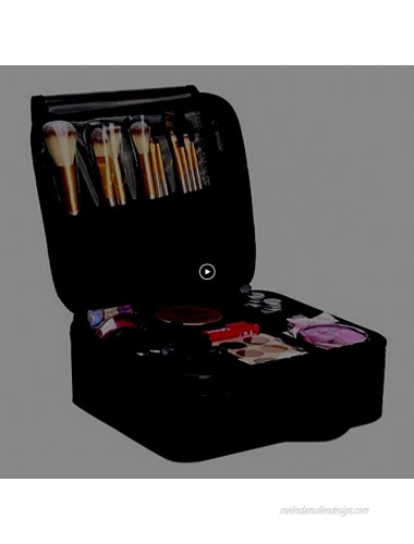 YZEECOL Travel Cosmetic Case Makeup Case Small Size Storage Bag Train Organizer Portable Case Black