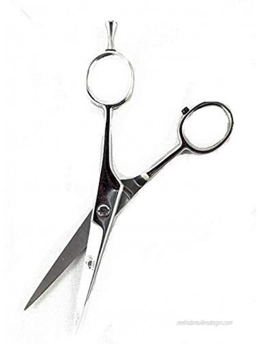 G.B.S 5.75 Chrome Professional Men's Trimming Cutting and Styling Beard Scissors Stainless Steel Scissors for Beard Mustache Eyebrow Nose Hair