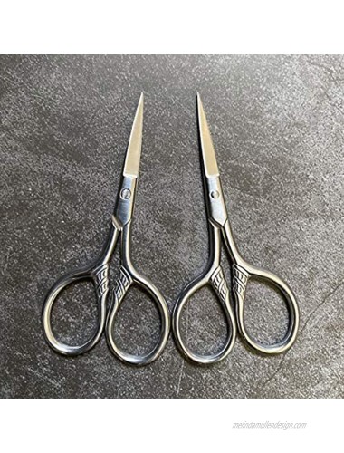 YOUGUOM Small Scissors – Stainless Steel Facial Hair Grooming Beauty Tool for Men – Mustache Eyebrow Eyelash Nose Ear Beard Trimming 3.5inch 2Pack