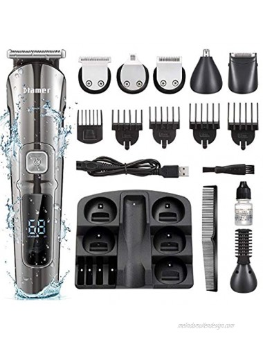2021 Electric Beard Trimmer for Men Cordless，Dlamer Electric Razor for Men Beard Trimmers with 11 in 1 Mustache Nose & Ear Hair Trimmer LED Display Waterproof Best Gift for Men Fathers Birthday