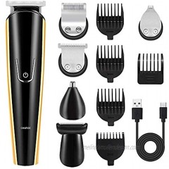 Beard Trimmer for Men Cordless Hair Clipper Waterproof USB Rechargeable 5 in 1 Mustache、 Body 、Nose Hair Trimmer Hair Cutting Grooming Kit