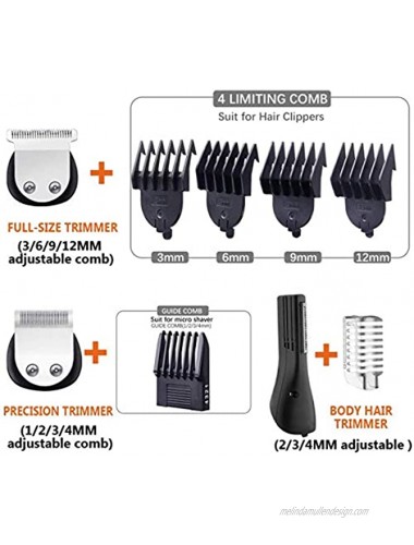 Beard Trimmer Hair Clipper Groomsman trimmer for men 6 In 1 Professional Electric Beard & Hair Trimmer Rechargeable USB Multifunction Razors And Beard Regulator Kit 4 Guide Combs.