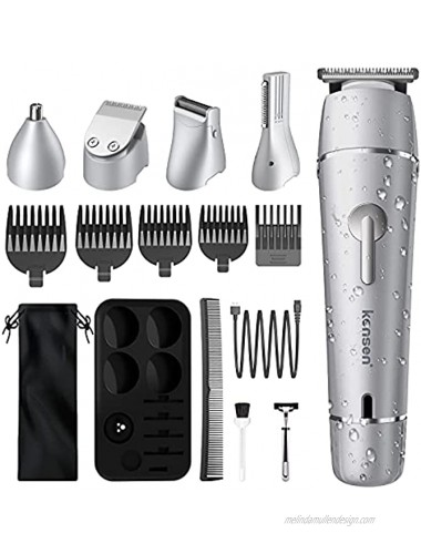 Beard Trimmer KENSEN Cordless Hair Clippers Hair Trimmer for Men Waterproof Electric Shaver Grooming Kit USB Rechargeable Body Nose Ear Facial Hair Cutting Groomer