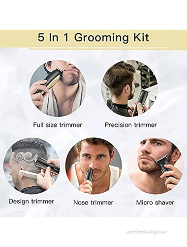 Multifunction Beard Trimmer for Men Mustache Trimmer Nose Hair Trimmer Body Facial Groomer Cordless Hair Clippers for Men Electric Shaver 5-in-1 Grooming Kit for Men USB Rechargeable