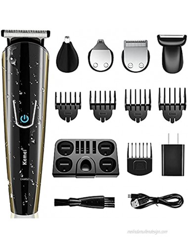 Multifunction Beard Trimmer for Men Mustache Trimmer Nose Hair Trimmer Body Facial Groomer Cordless Hair Clippers for Men Electric Shaver 5-in-1 Grooming Kit for Men USB Rechargeable