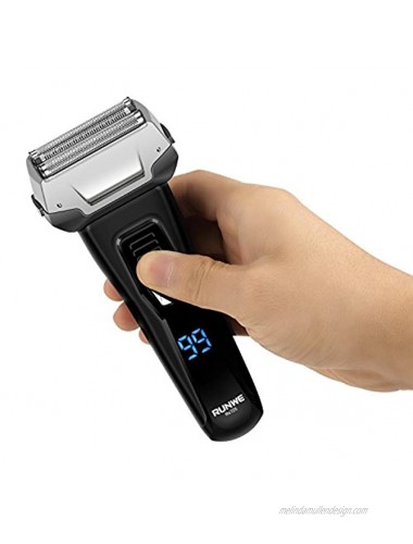 Runwe Rs725 Men's Electric Razor Cordless Foil Shaver with Pop-Up Beard Trimmer and LCD Display for Men Wet Dry Shaving
