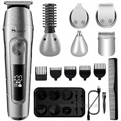 SURKER Beard Trimmer Cordless Electric Hair Clipper for Men Shaver & Body & Nose Hair Trimmer Haircut Grooming Kit 6 in 1 USB Rechargeable Washable