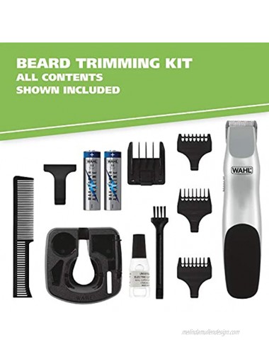 Wahl Groomsman Battery Operated Beard Trimming kit for Beard and Mustache Trimming and Light Detailing and Body Grooming – Model 9906-717